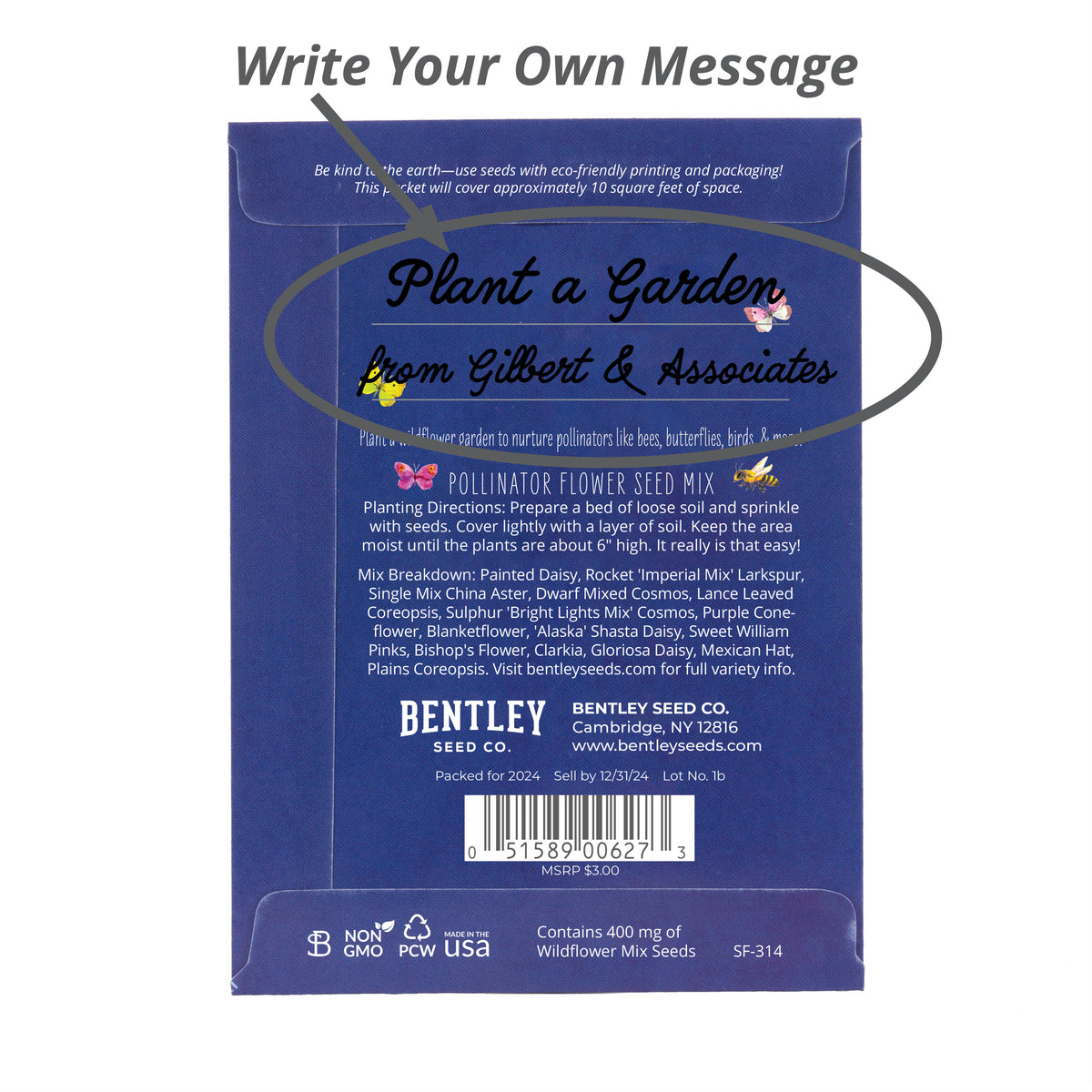 Earth Day Planet Pollinator seed packet