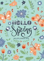 Hello Spring Blue Background garden seeds
