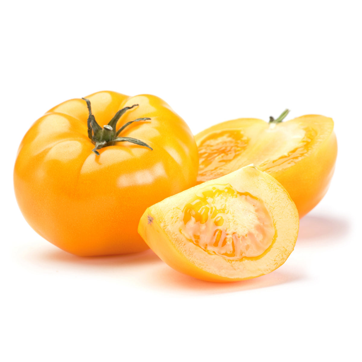 Fresh tomato on a white background.
