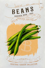 Front of heirloom Provider Bush Beans seed packet.