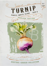 Turnip-Purple White Globe 1800's – Flower Seed Packet