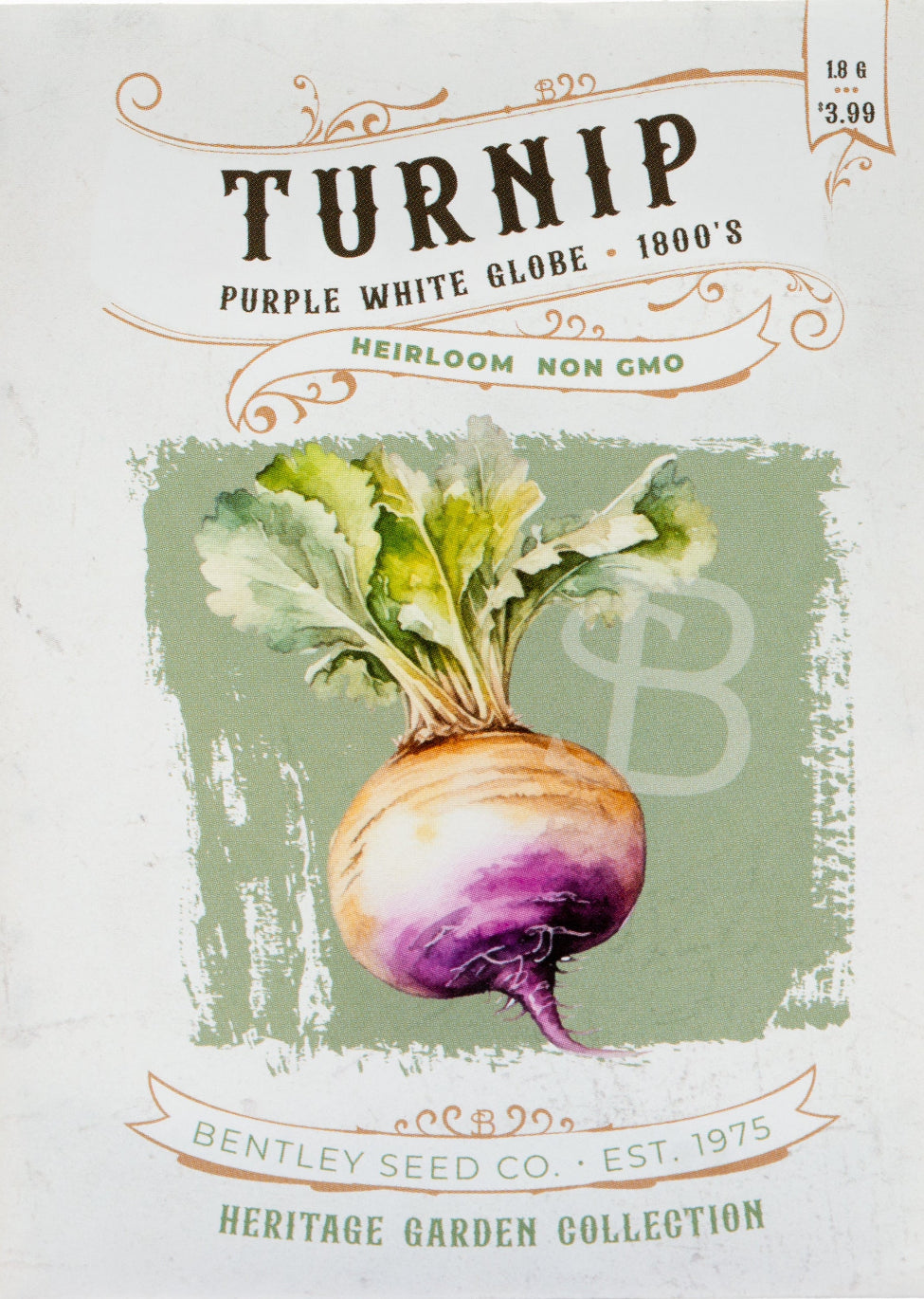 Turnip-Purple White Globe 1800's – Flower Seed Packet