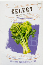 Front of heirloom Tall Utah Celery Seed Packet.
