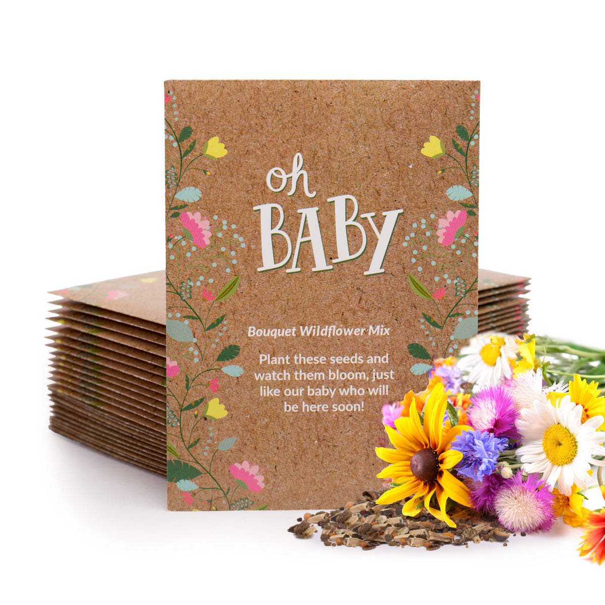 Oh Baby Baby Shower Brown flower seeds
