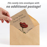 mail in an envelope like a card with no additional postage In Our Hearts... - Remembrance/Memorial Flanders Poppy Seed Favor Packets - Bentley Seeds