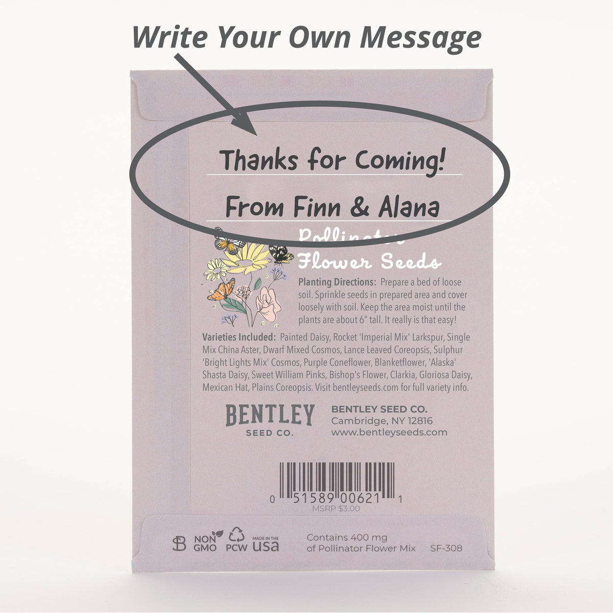 Thank You Butterfly seed packet