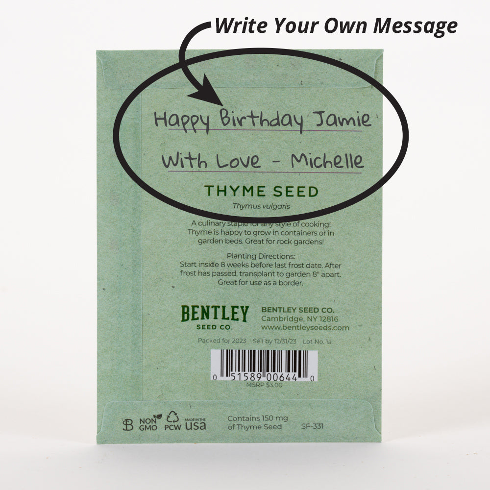It's Birthday Thyme seed packet