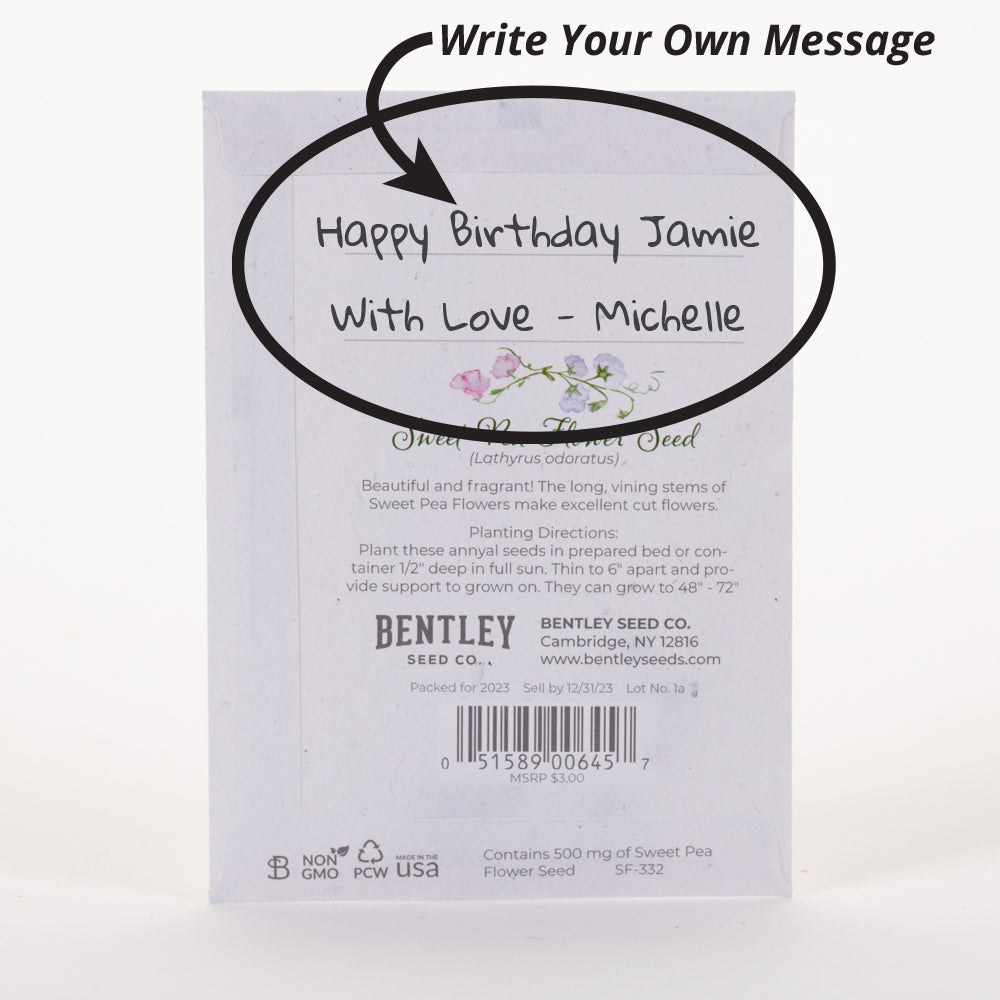 Happy Birthday Sweet Pea garden seeds