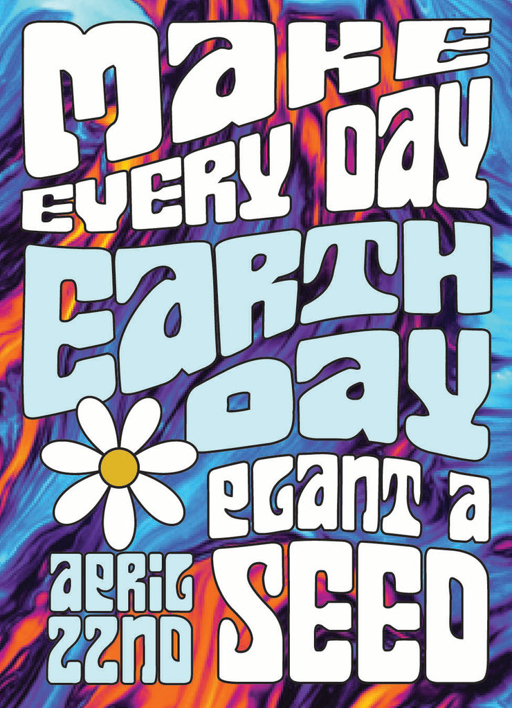 Psychedelic Make Everyday Earth Day Swirl - Shasta Daisy Seed Packets
