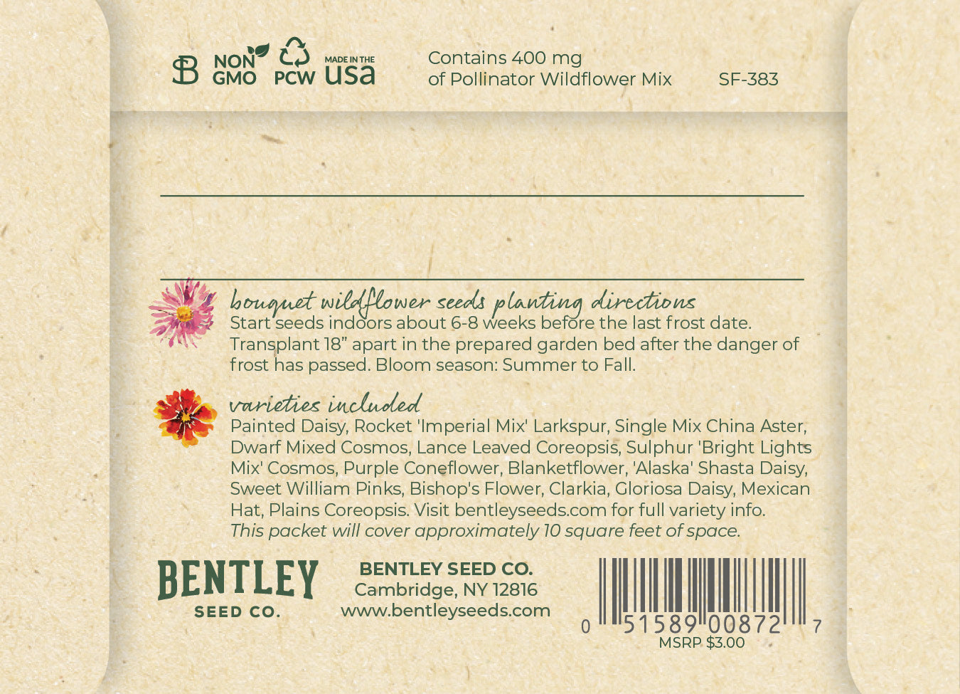 Thinking of You Bouquet seed packet
