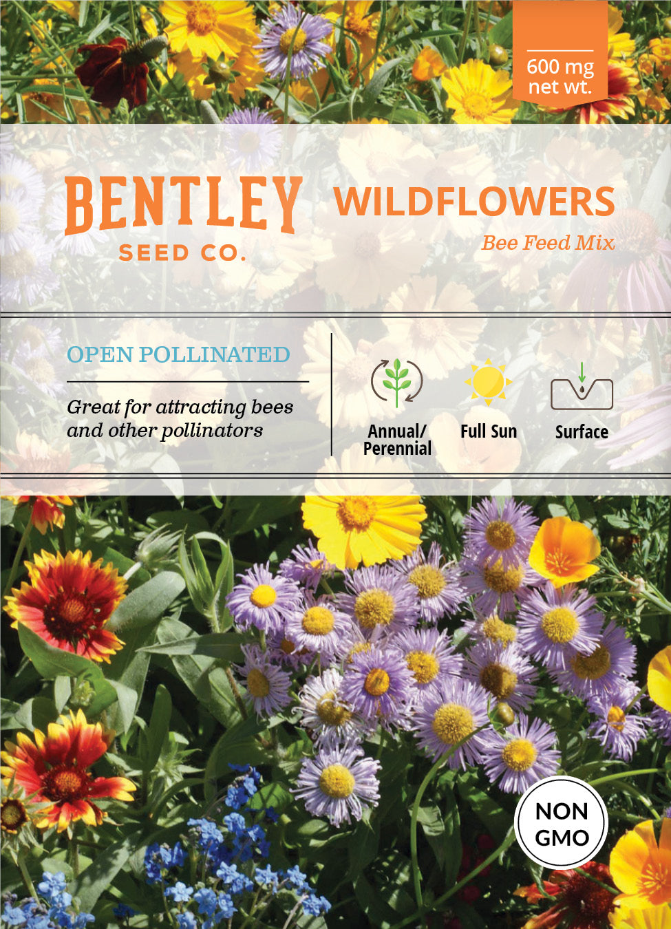 Wildflower, Bee Feed Wildflower Mix Seed Packets garden seeds