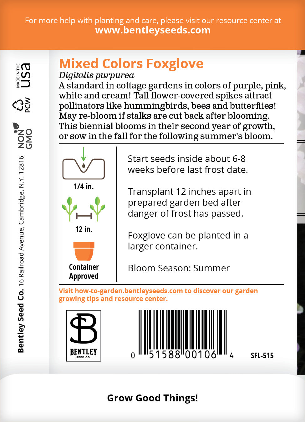 Foxglove Seed Packets garden seeds