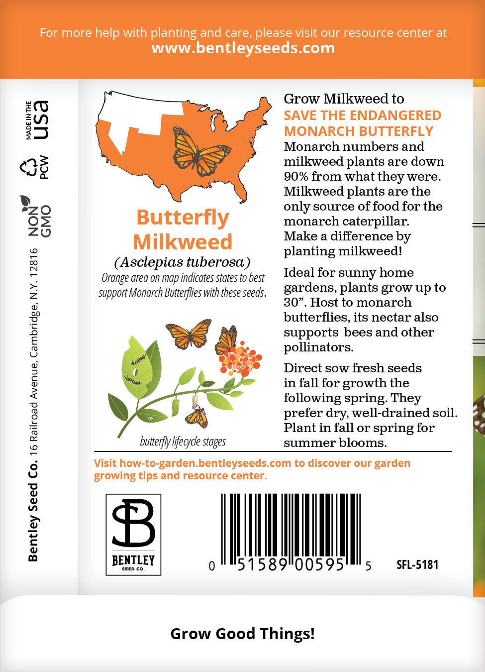 Milkweed, Butterfly Seed Packets seed packet