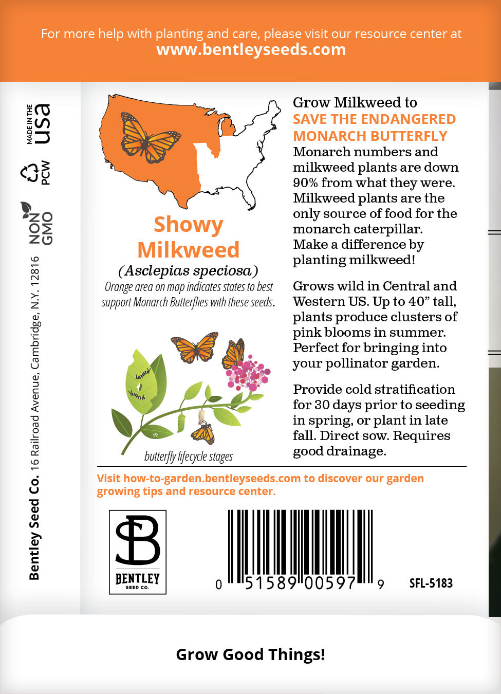 Milkweed, Showy Seed Packets seed packet