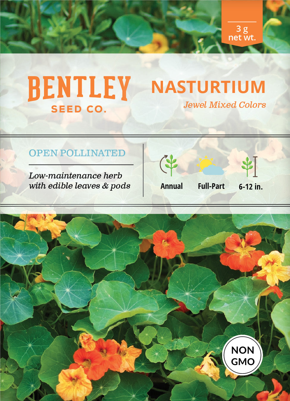Nasturtium, Jewel Mixed Color Seed Packets seed packet