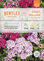 Sweet William, Tall Single Mix Seed Packets seed packet