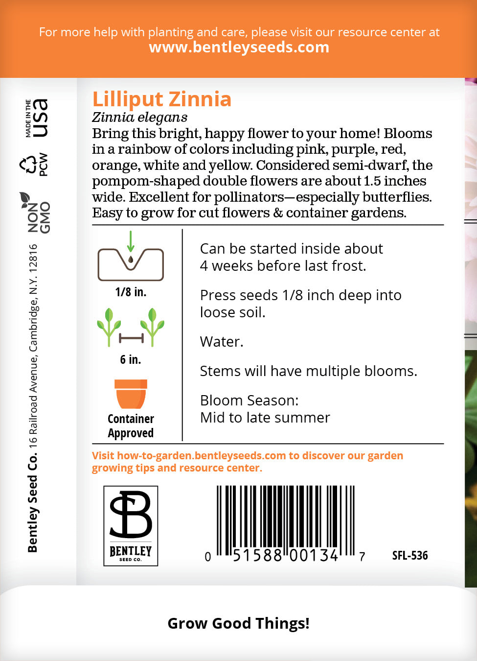Zinnia, Lilliput Seed Packets seed packet