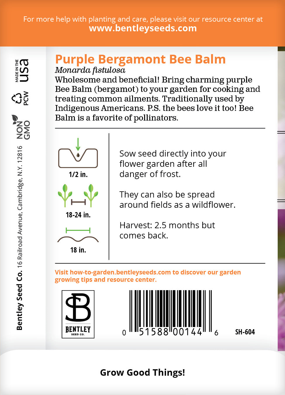 Bee Balm Seed Packets garden seeds