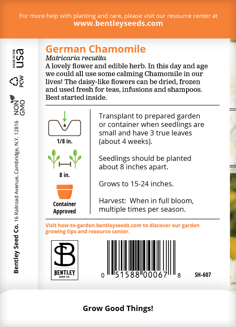 Chamomile Seed Packets seed packet