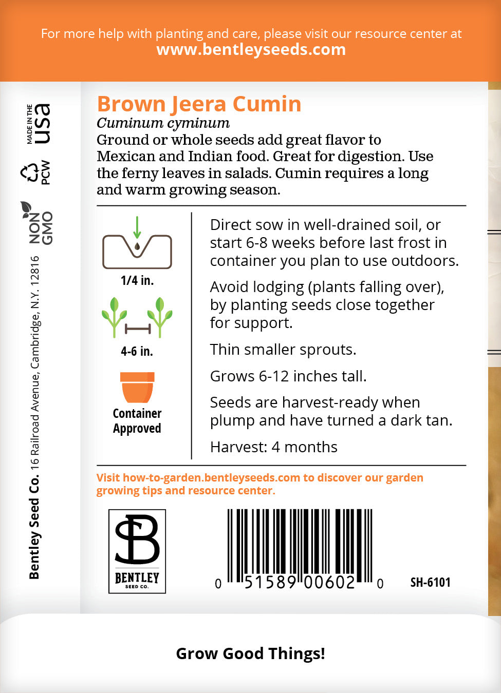 Cumin Seed Packets seed packet