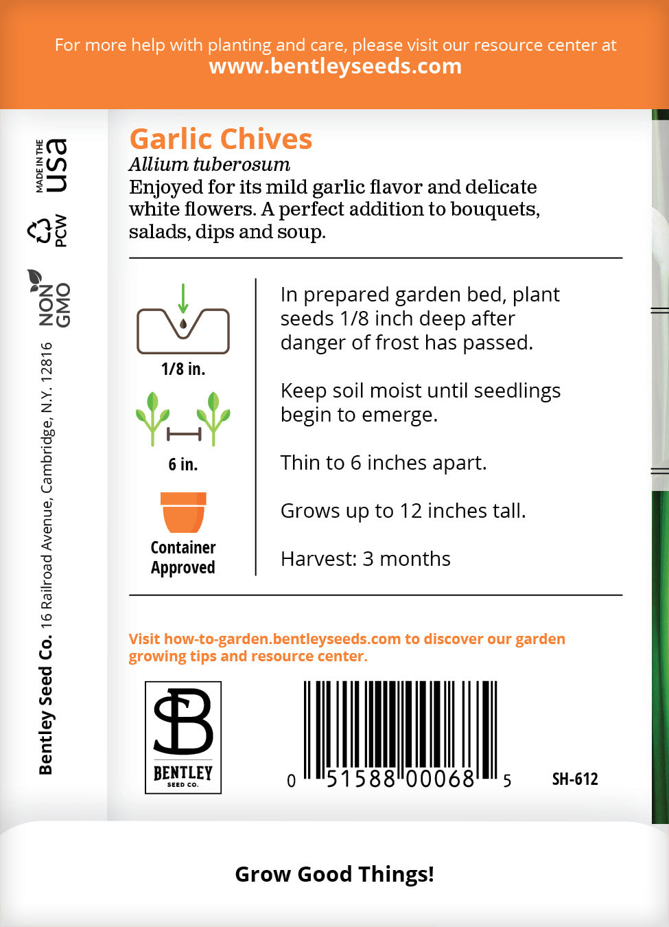 Garlic Chives Seed Packets seed packet