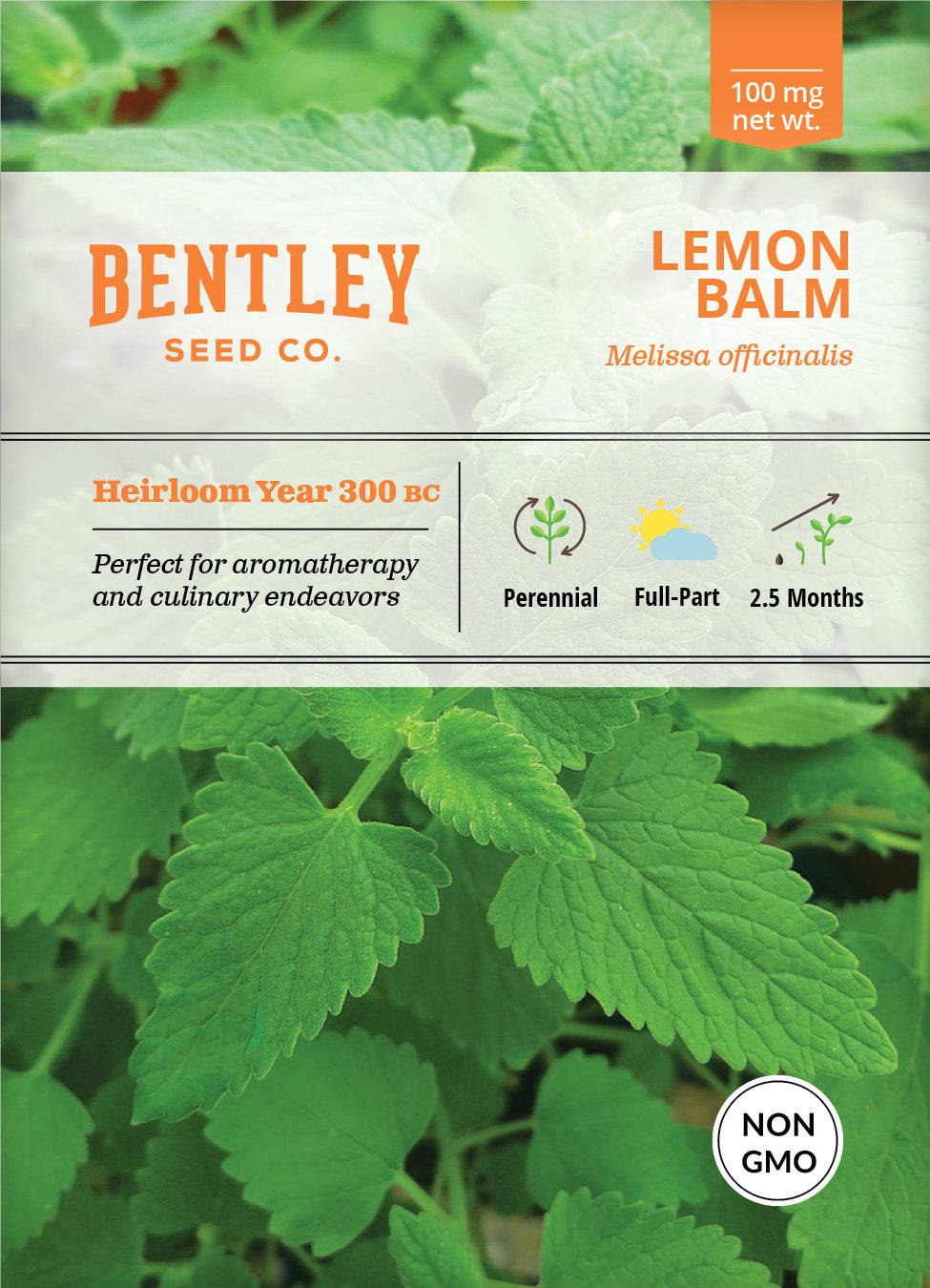 Lemon Balm Seed Packets garden seeds