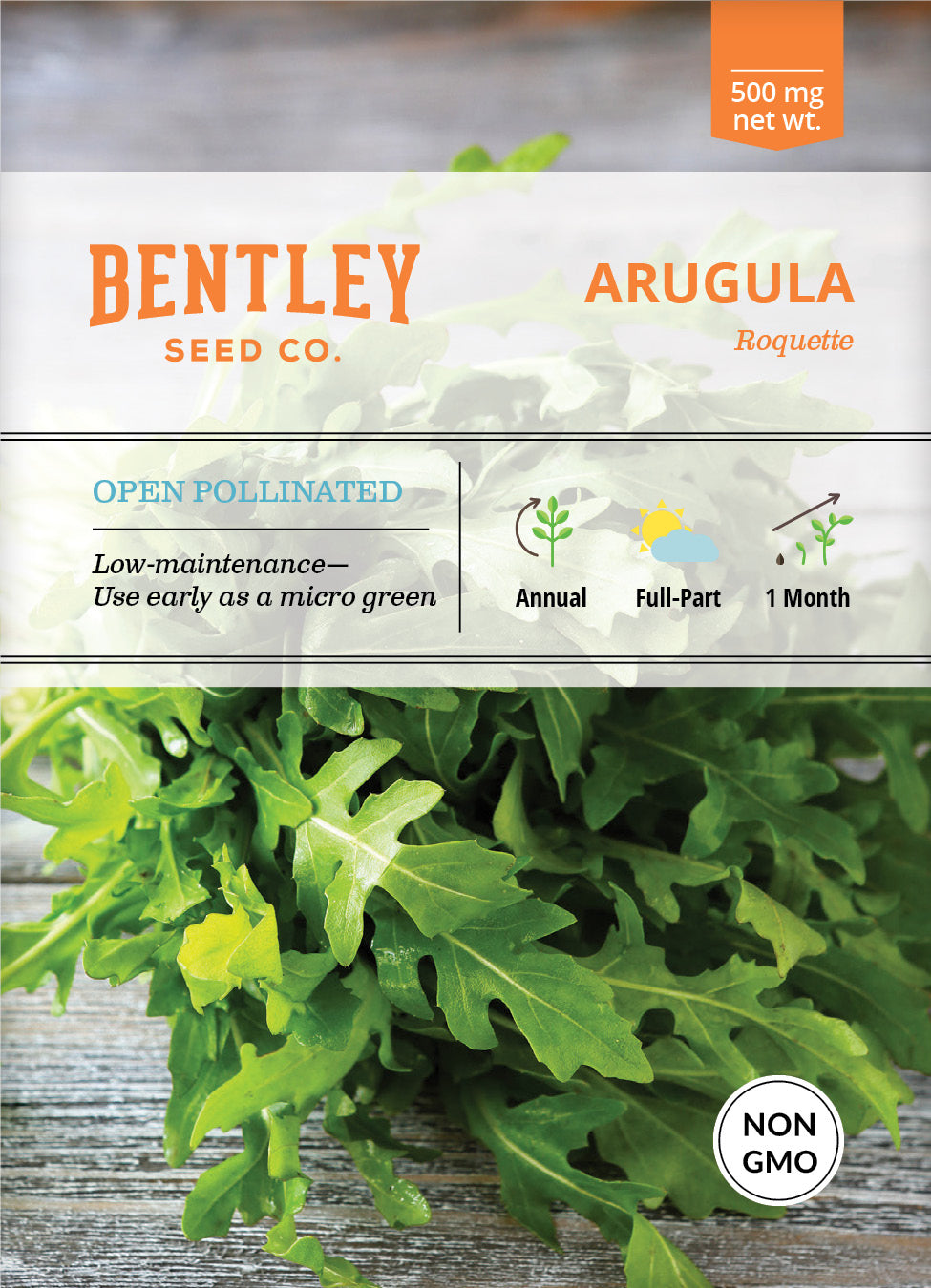 Arugula, Roquette Seed Packets seed packet
