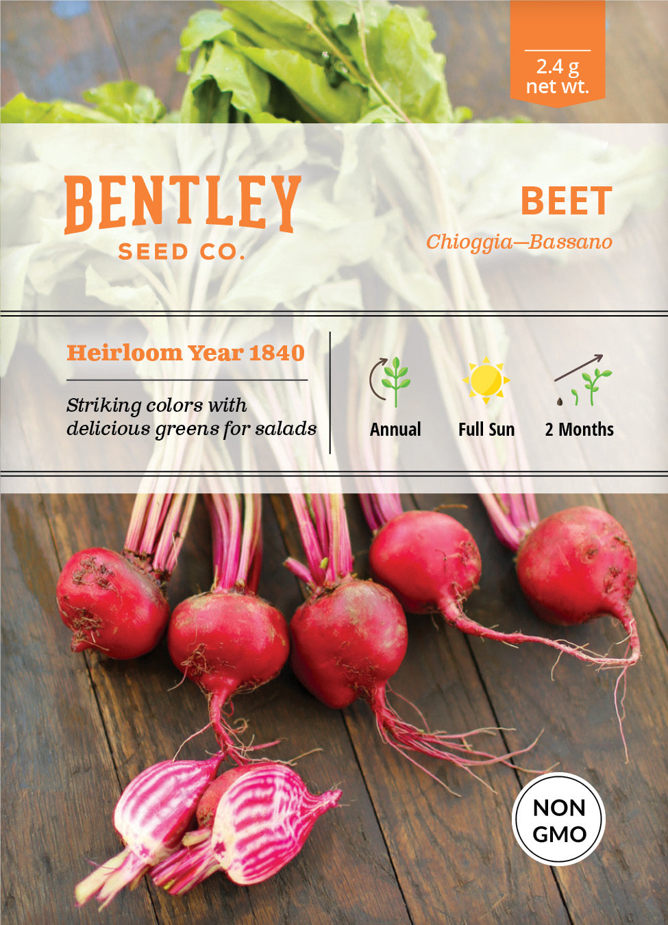 Beets, Chioggia Bassano Seed Packets garden seeds