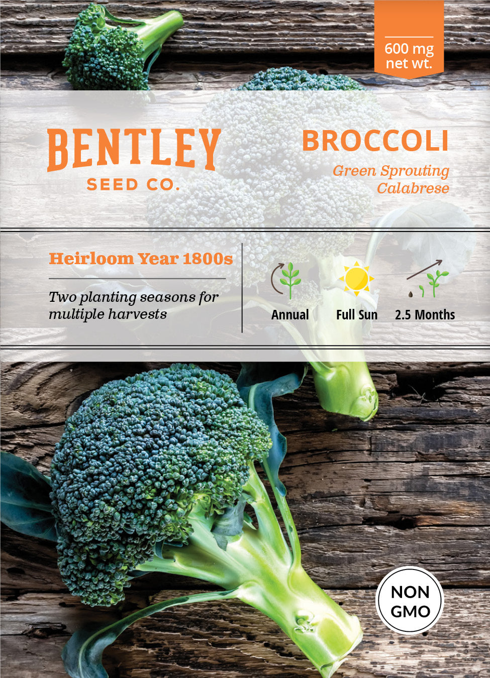 Broccoli, Green Sprouting Seed Packets flower seeds