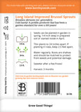 Brussel Sprouts, Long Island Seed Packets