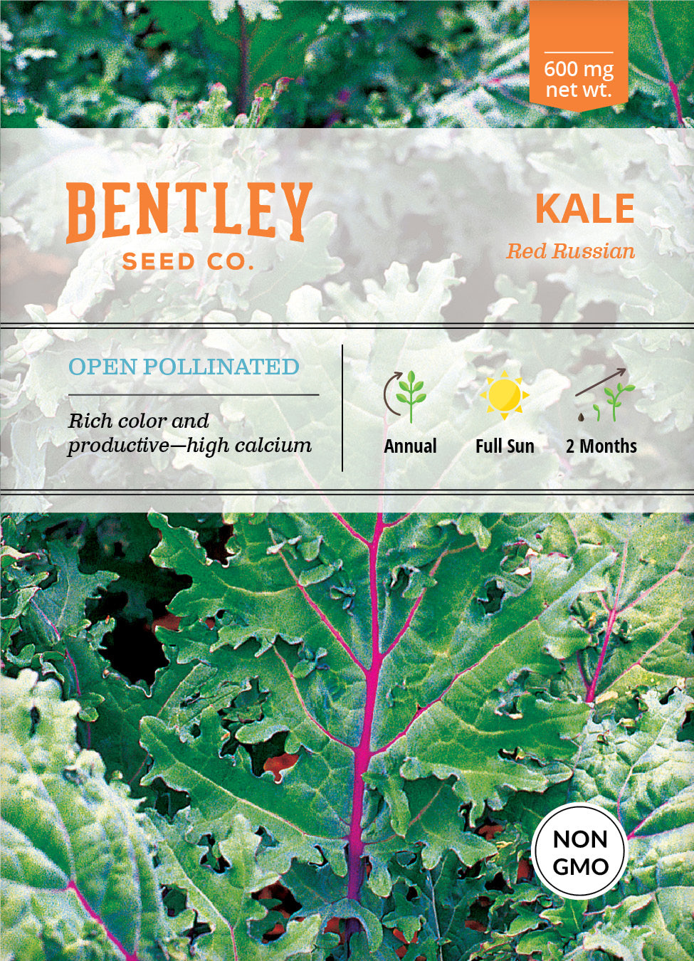 Kale, Red Russian Seed Packets garden seeds