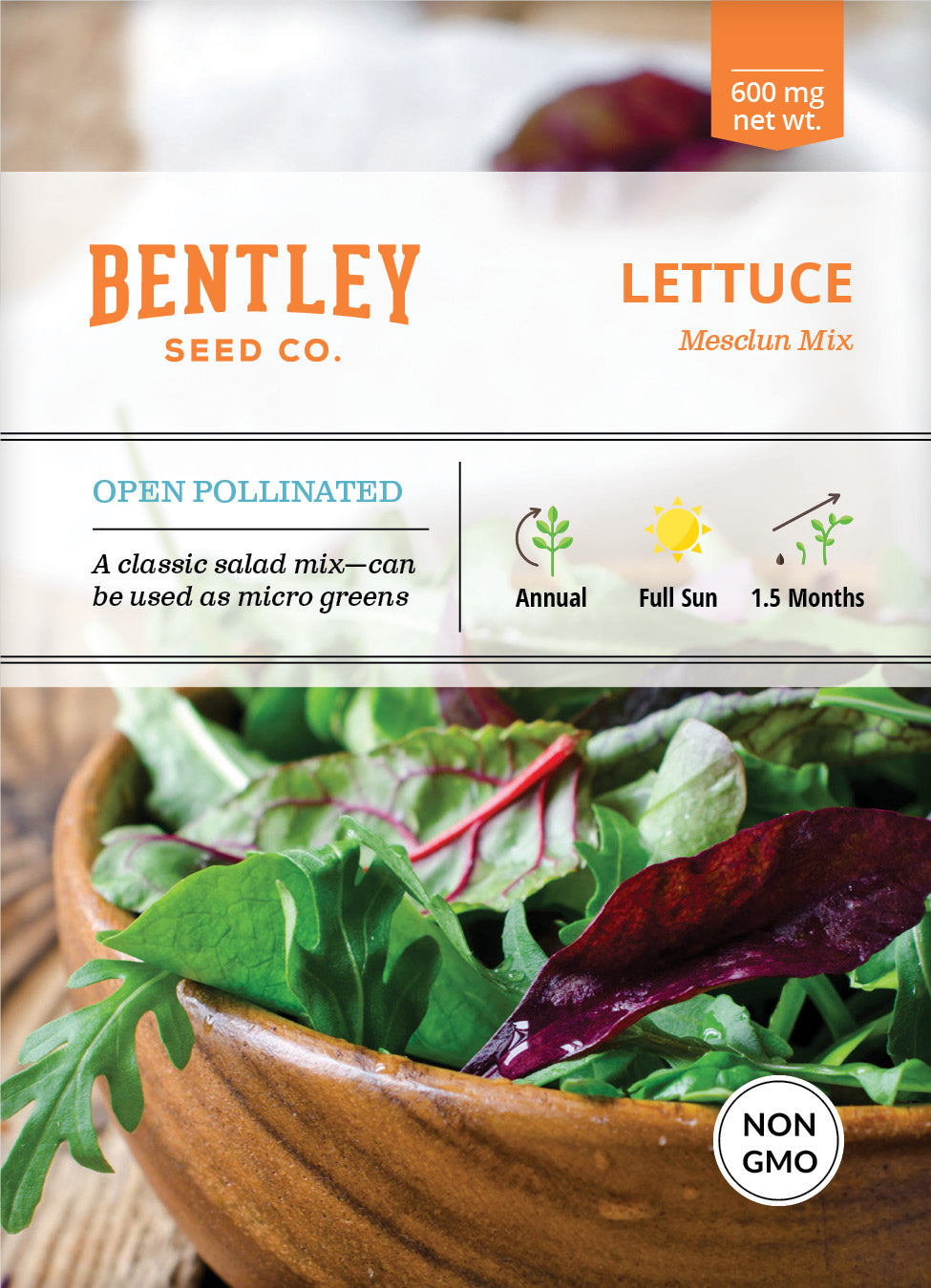 Lettuce, Mesclun Mix Seed Packets garden seeds
