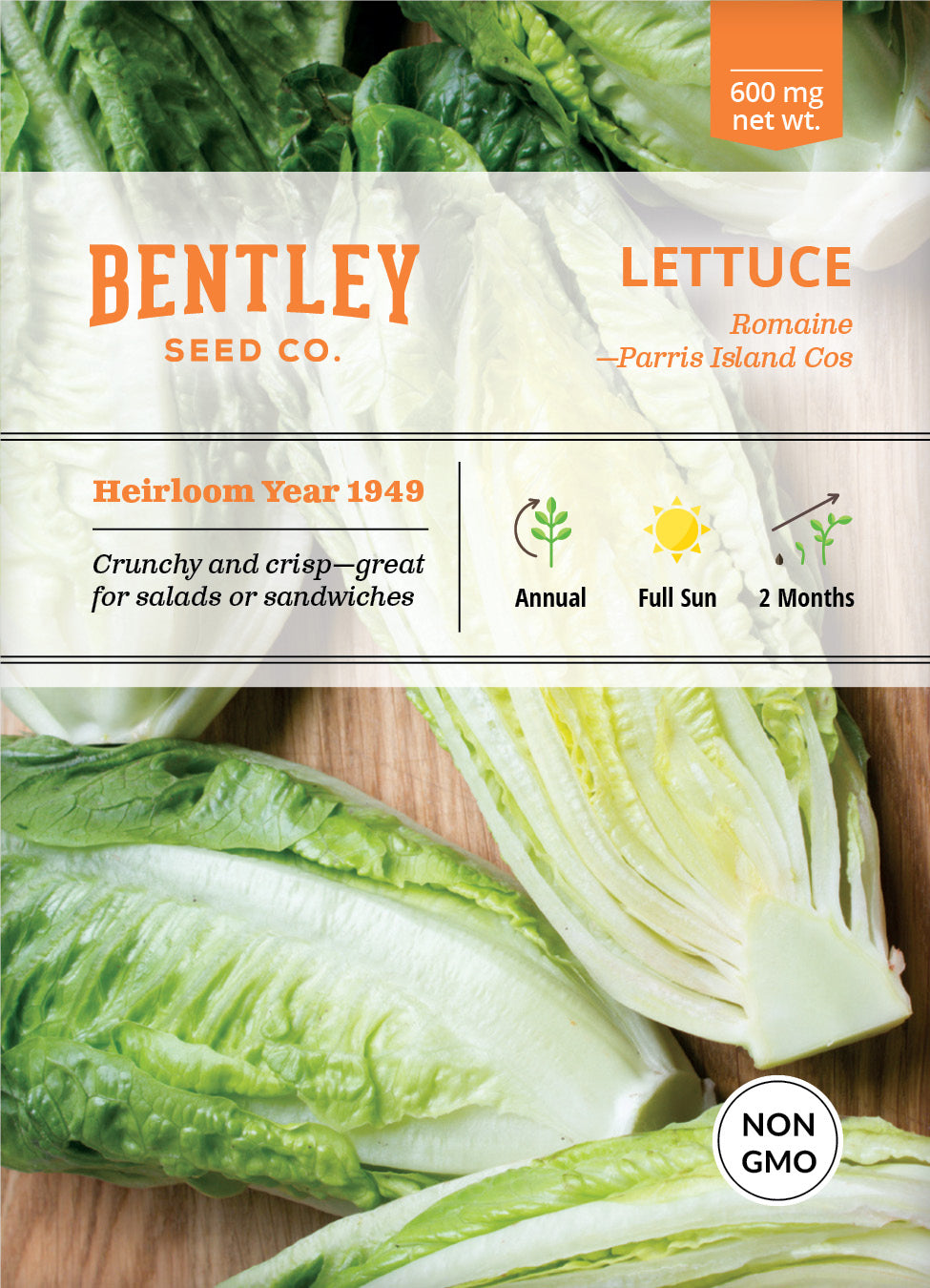 Lettuce, Parris Island Romaine Seed Packets garden seeds