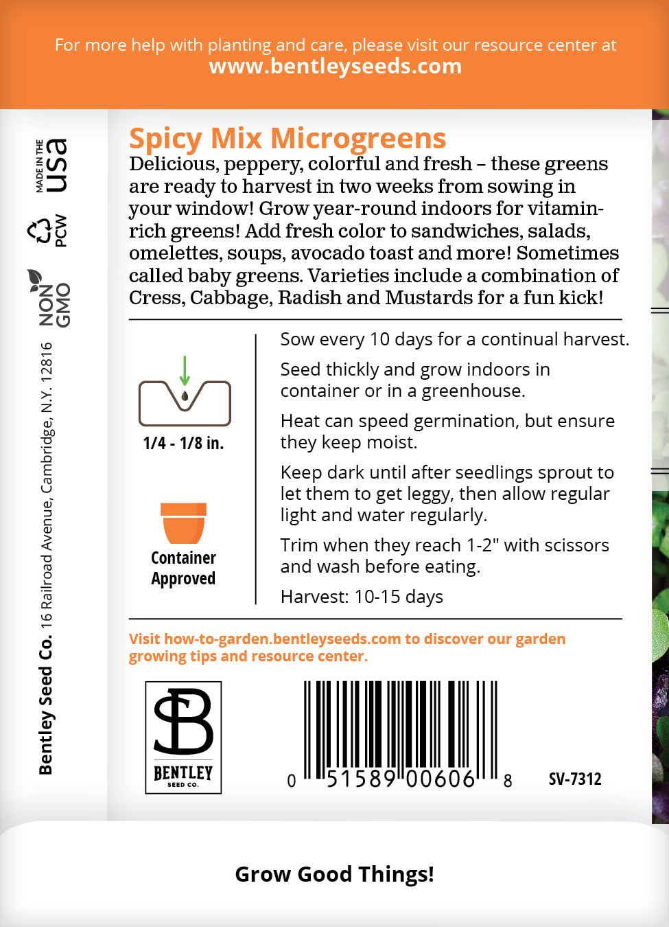 Microgreens, Spicy Mix Seed Packets flower seeds