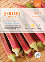Okra, Red Burgundy Seed Packets seed packet