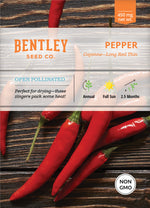 Pepper, Long Red Cayenne Seed Packets garden seeds