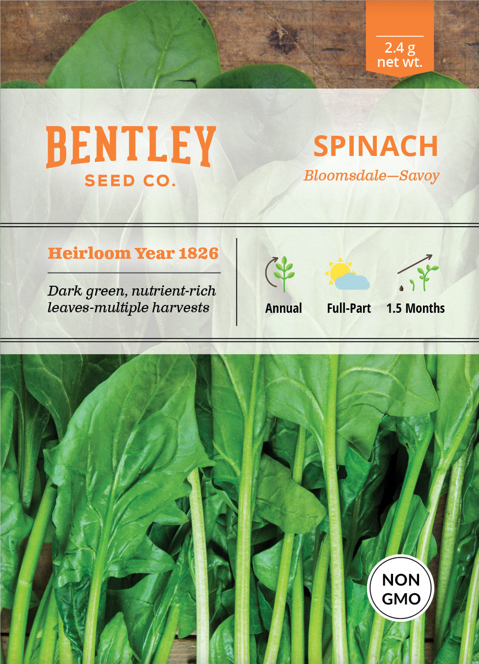 Spinach, Bloomsdale-Savoy Seed Packets garden seeds