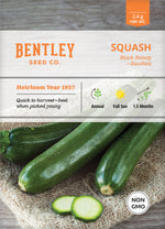Squash, Zucchini Black Beauty Seed Packets seed packet