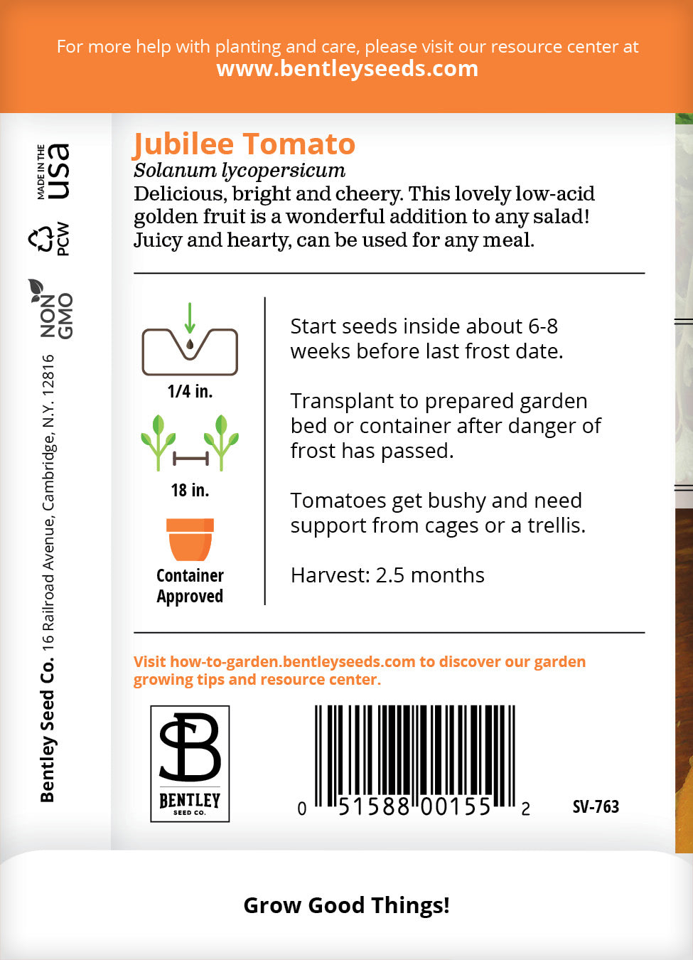 Tomato, Jubilee Seed Packets flower seeds