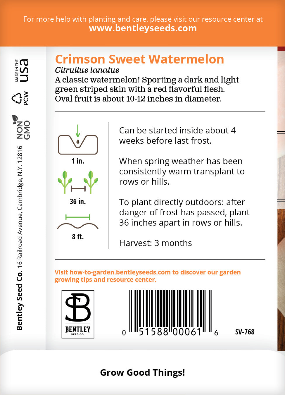 Watermelon, Crimson Sweet Seed Packets flower seeds