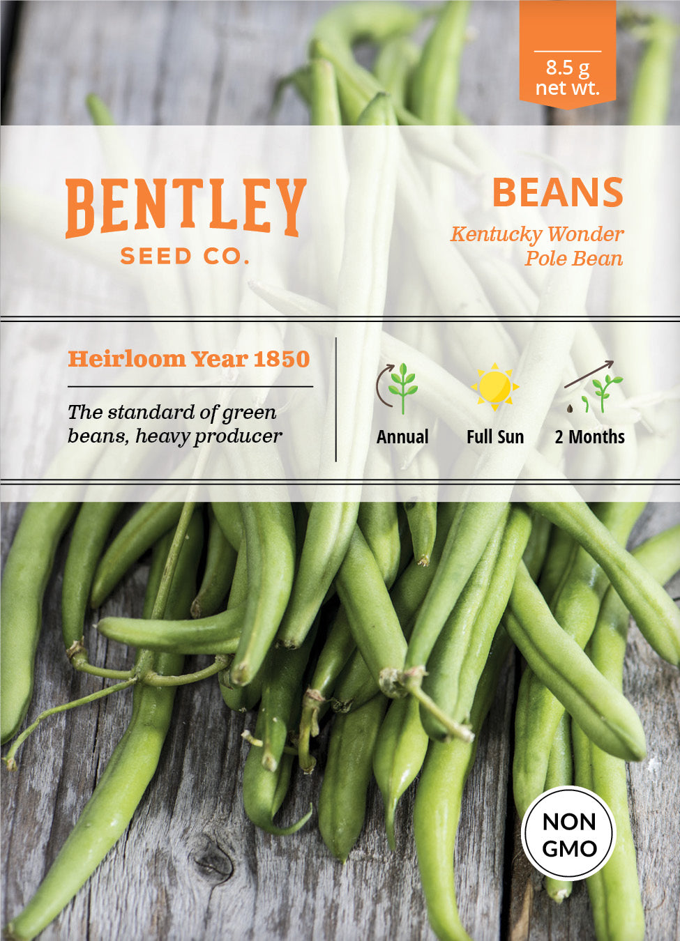 Beans, Kentucky Wonder Pole Bean Seed Packets seed packet
