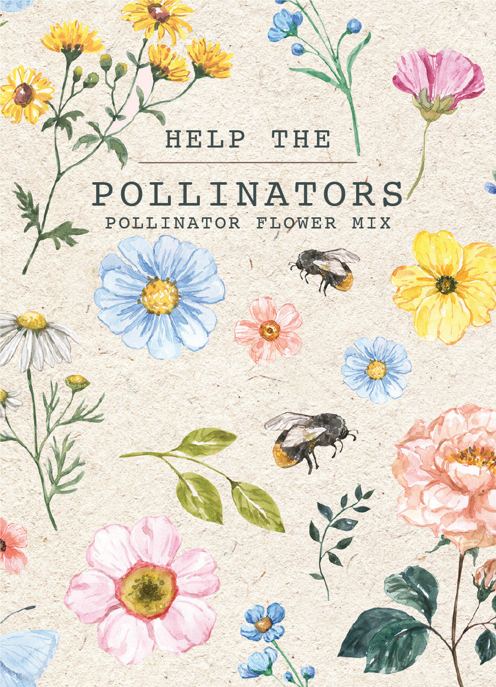 Help Pollinators Kraft Bee seed packet