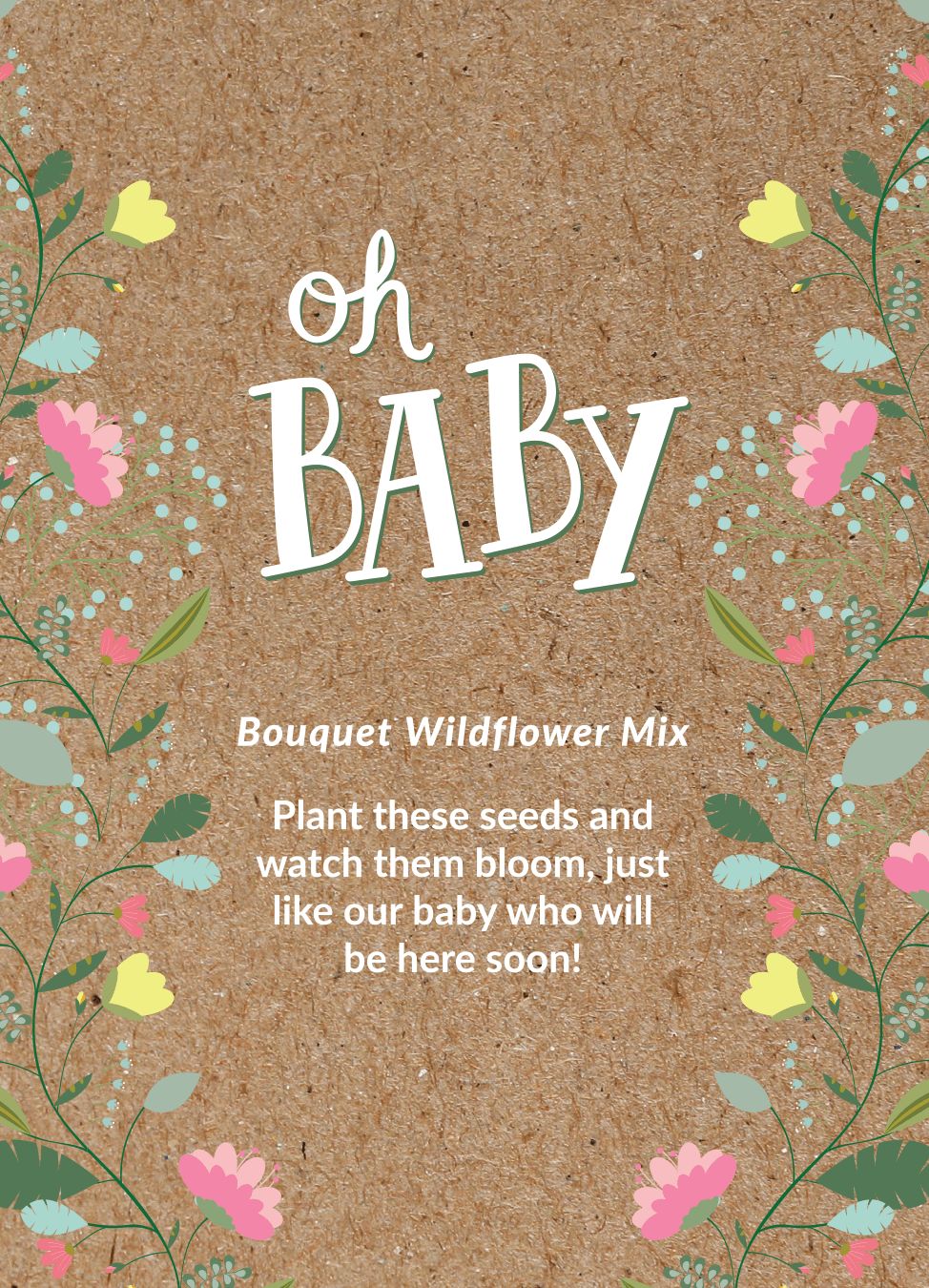 Oh Baby Baby Shower Brown flower seeds
