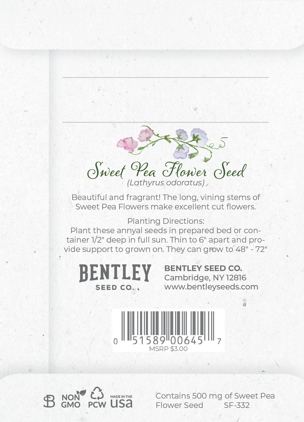 Happy Birthday Sweet Pea garden seeds