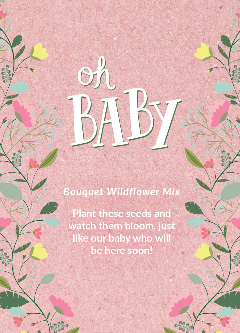 Oh Baby Baby Shower Pink flower seeds
