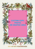 Custom Seed Packets - Merry Christmas Wreath of Birds Gift Tag - Bird & Butterfly Wildflower Mix - Bentley Seeds