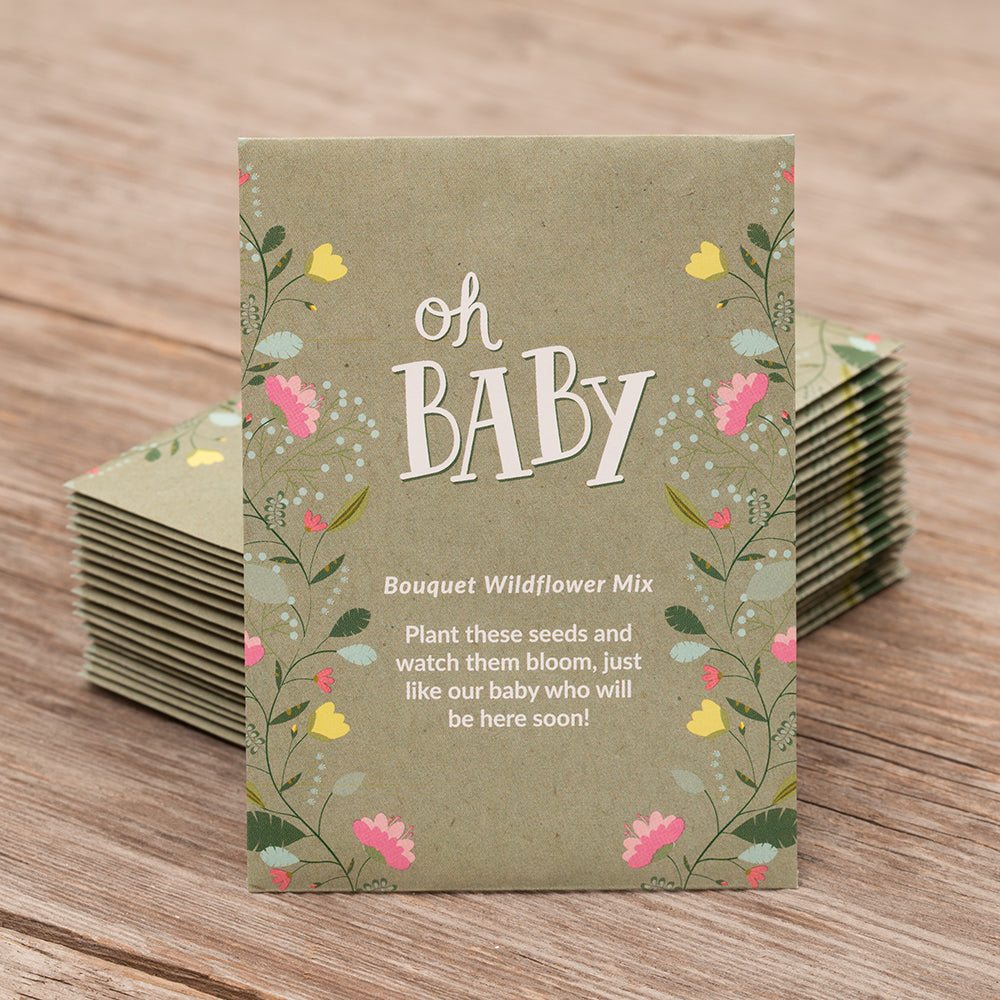 Oh Baby Baby Shower Sage Green seed packet