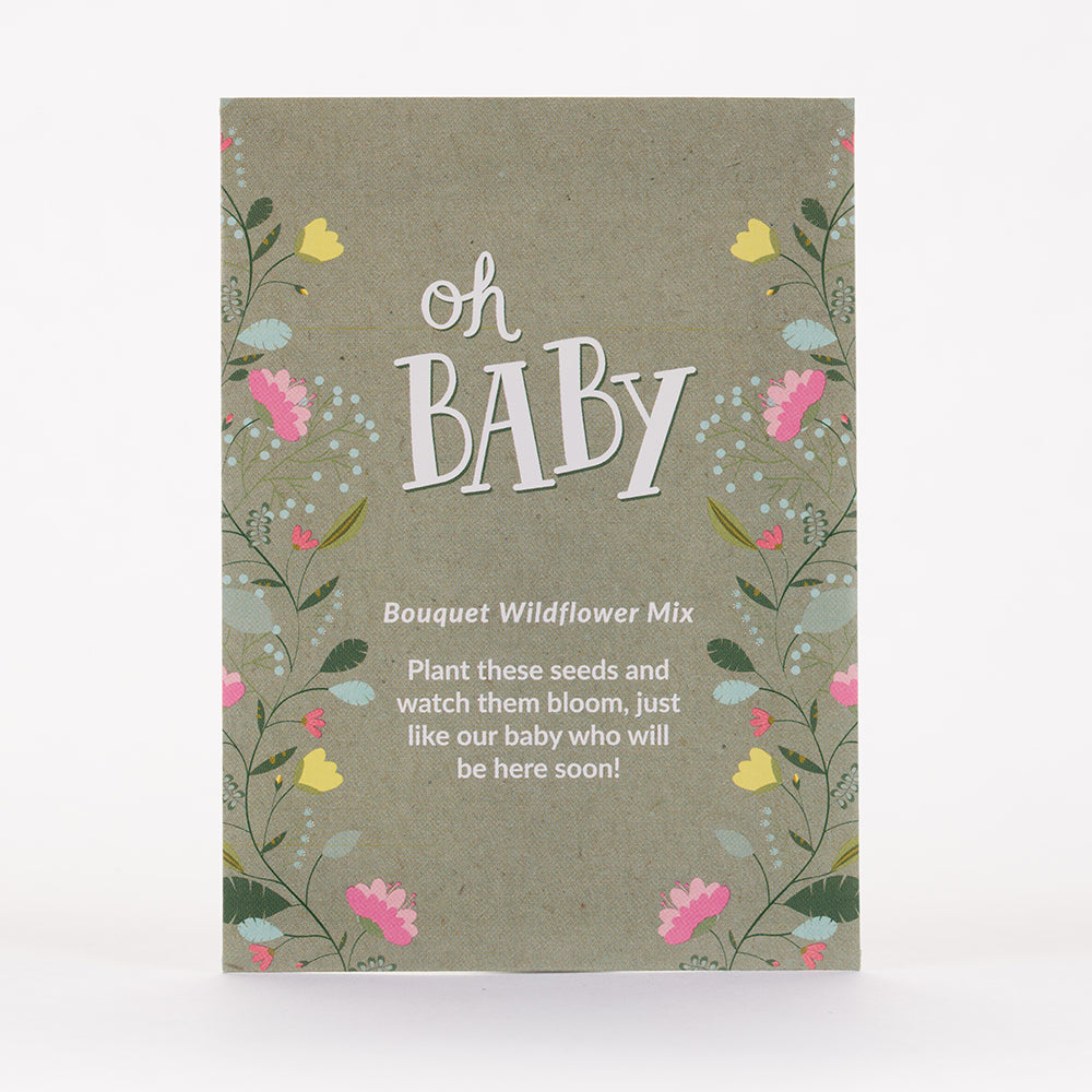 Oh Baby Baby Shower Sage Green seed packet