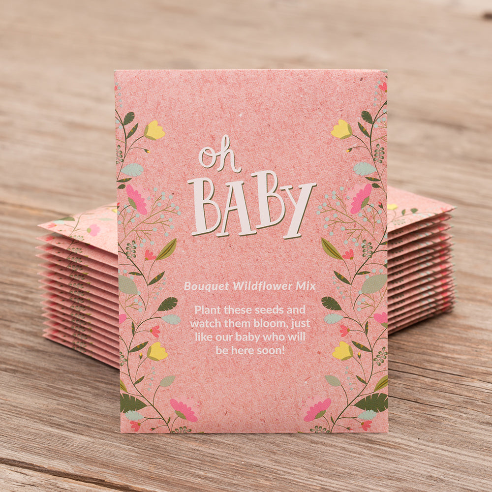 Oh Baby Baby Shower Pink flower seeds