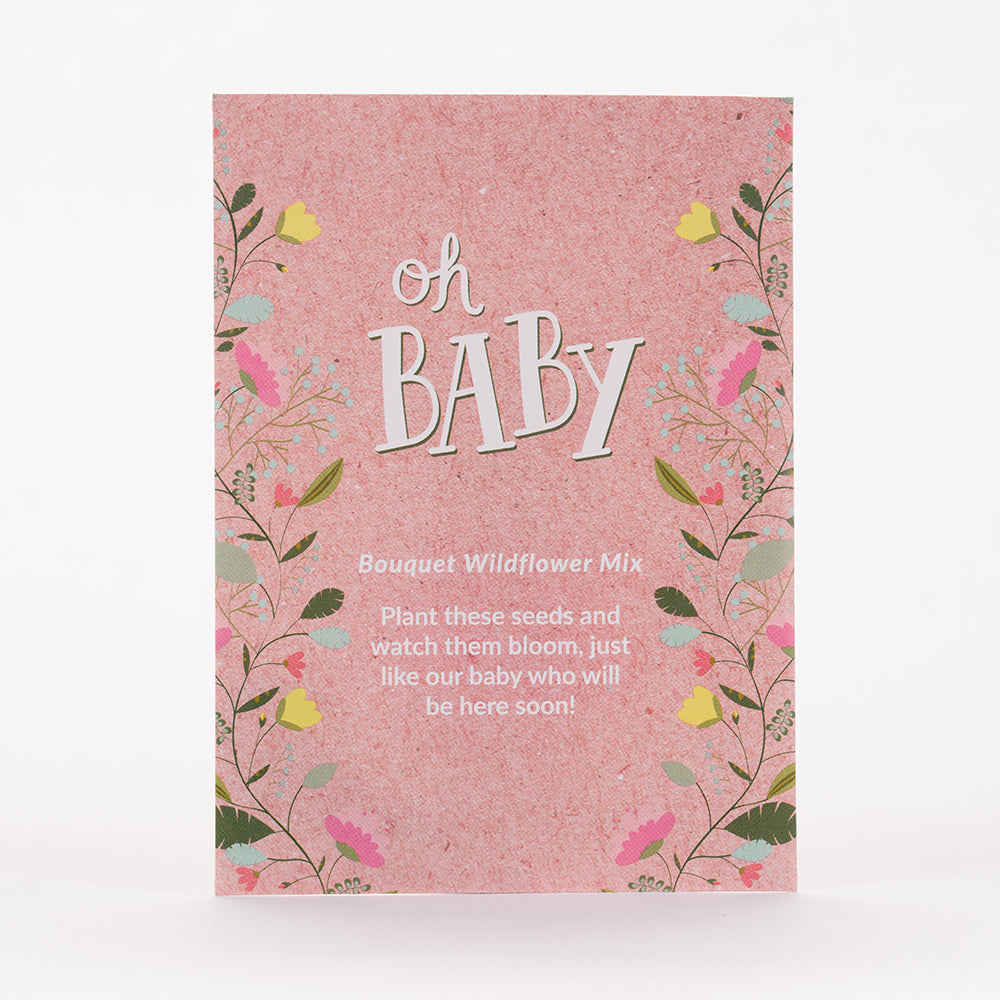 Oh Baby Baby Shower Pink flower seeds